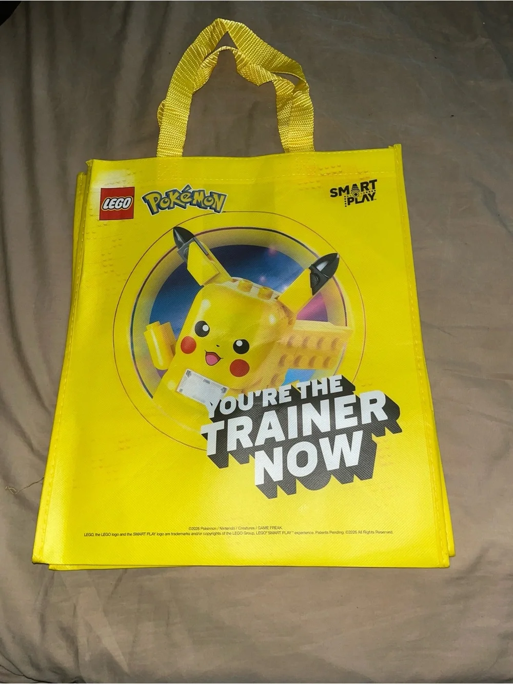 2 Lego Yellow Pikachu Tote Bag with Multicolor Print